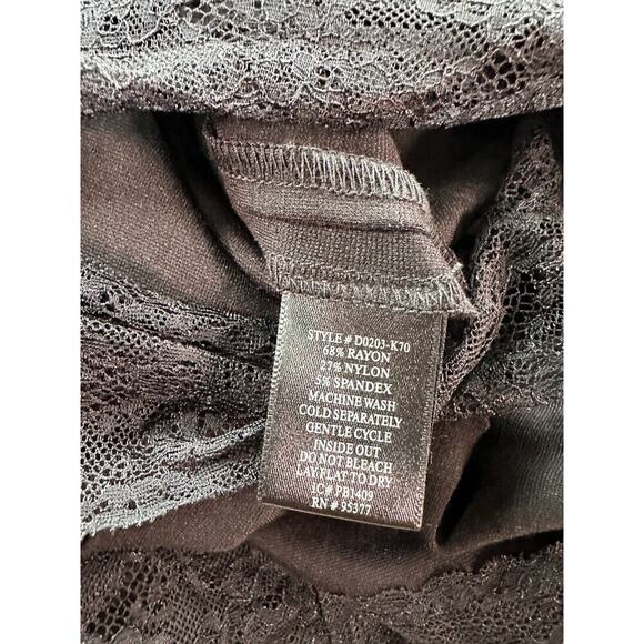 Sanctuary Dress Womens S Black Bodycon Zipper Black Lace Trim Spaghetti Strap - Picture 10 of 15